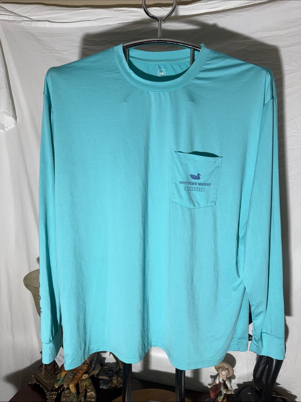 Southern Marsh Men's Long-Sleeve Pocket Tee in Aqua